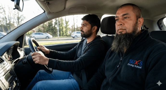 Approved Driving Instructor giving a lesson to a learner driver in Bradford - SUX-S Driving School